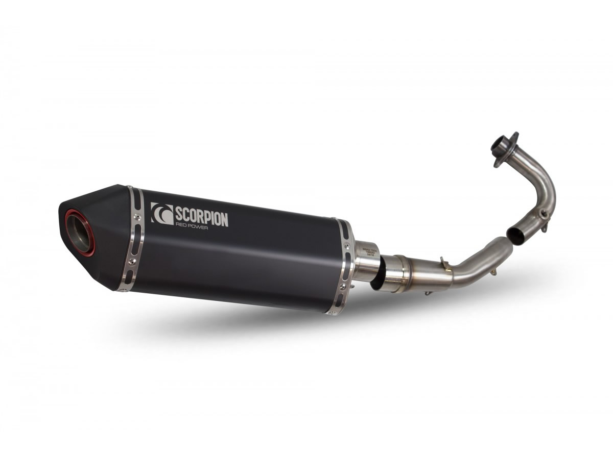 Royal Alloy Gp 300 Lc Black Ceramic Full Scorpion Exhaust System Midland Scooter Centre Midland Scooter Centre